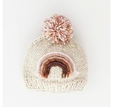 Mauve Rainbow Knit Beanie Hat