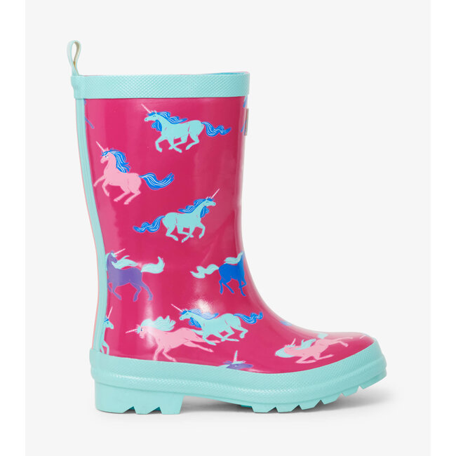 Frolicking Unicorns Shiny Rain Boots