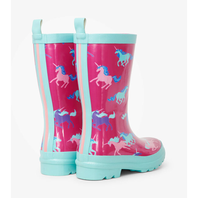 Frolicking Unicorns Shiny Rain Boots