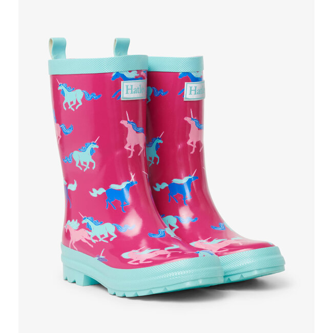 Frolicking Unicorns Shiny Rain Boots