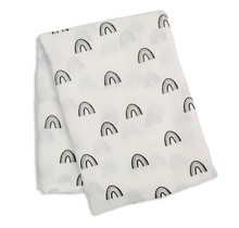 Black Rainbow Bamboo Muslin Swaddle