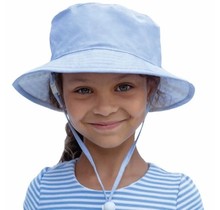 2-5 y Blue Cotton Oxford Sunbaby Hat