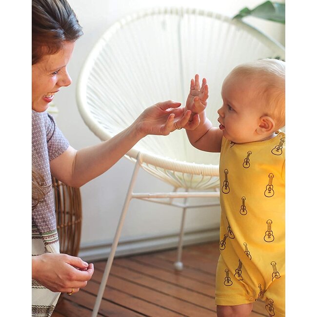 Parade Organics Yellow Ukeleles Organic Tank Romper