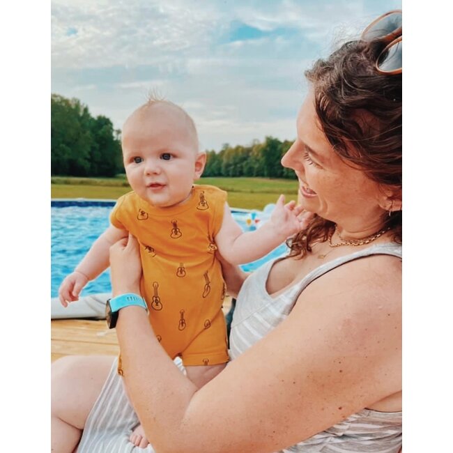 Parade Organics Yellow Ukeleles Organic Tank Romper