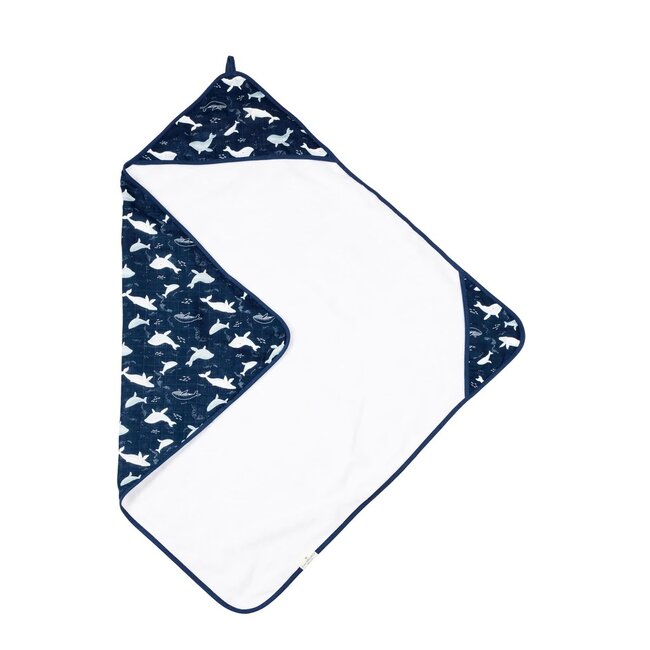 Loulou Lollipop Whales Hooded Towel Set