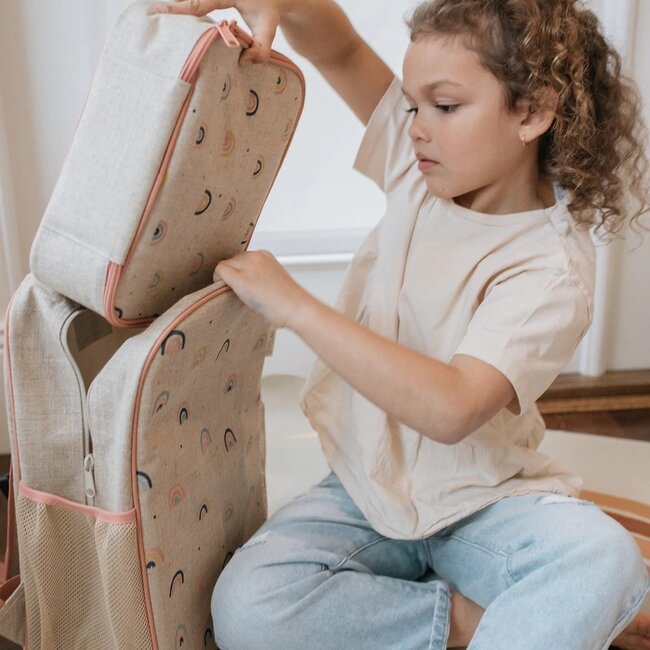 SoYoung Neo Rainbows Raw Linen Gradeschool Backpack