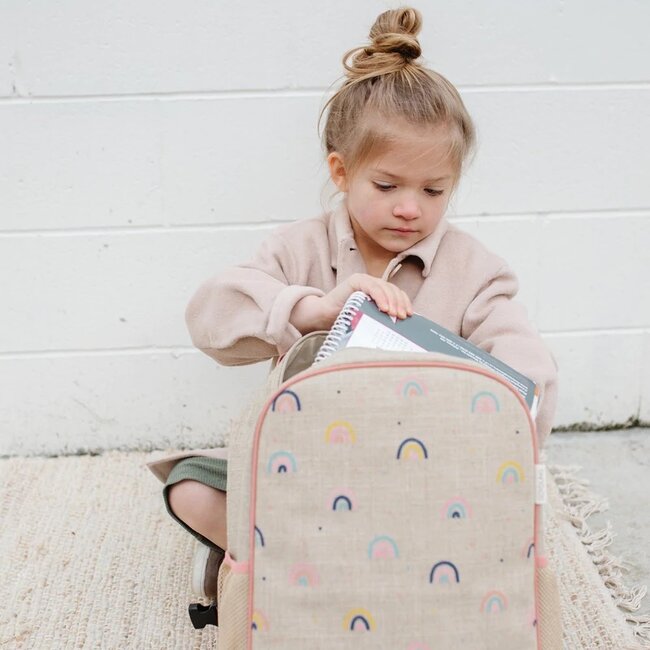 SoYoung Neo Rainbows Raw Linen Gradeschool Backpack