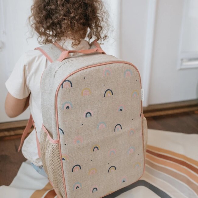 SoYoung Neo Rainbows Raw Linen Gradeschool Backpack