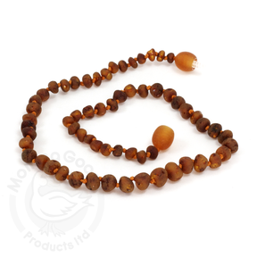Unpolished Cognac Baltic Amber Baby Necklace