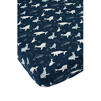 Loulou Lollipop Whales Fitted Crib Sheet