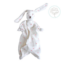 Pink Hearts Hoppa Tino Organic Muslin Bonding Bunny