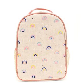Neo Rainbows Raw Linen Toddler Backpack