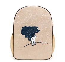 Spaceman Raw Linen Toddler Backpack