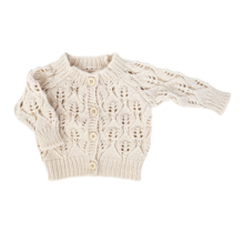 Natural Leaf Lace Knit Cardigan Sweater