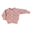 Huggalugs Rosy Pink Leaf Lace Knit Cardigan Sweater
