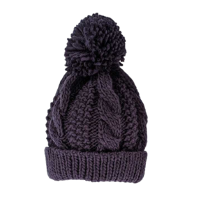 Indigo Cable Knit Beanie Hat