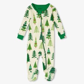 Christmas Trees Glow In The Dark Footed Coverall