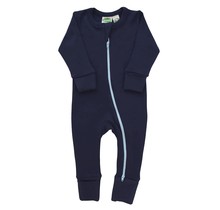 Navy Organic 2-Way Zippered Romper