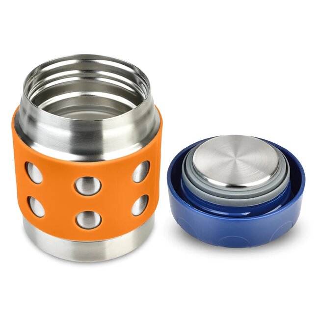 Orange Dots Stainless Steel Thermal Food Container, 235ml
