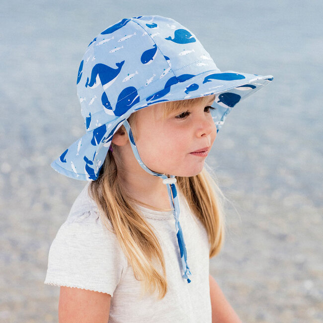 Jan and Jul Blue Whale Cotton Floppy Sun Hat