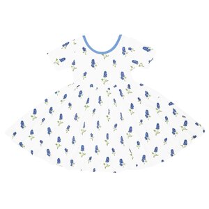 Kyte Baby Short Sleeve Twirl Dress - Periwinkle Bluebonnet Kyte Baby Short Sleeve Twirl Dress - Periwinkle Bluebonnet