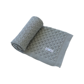 Grey Open Knit Blanket