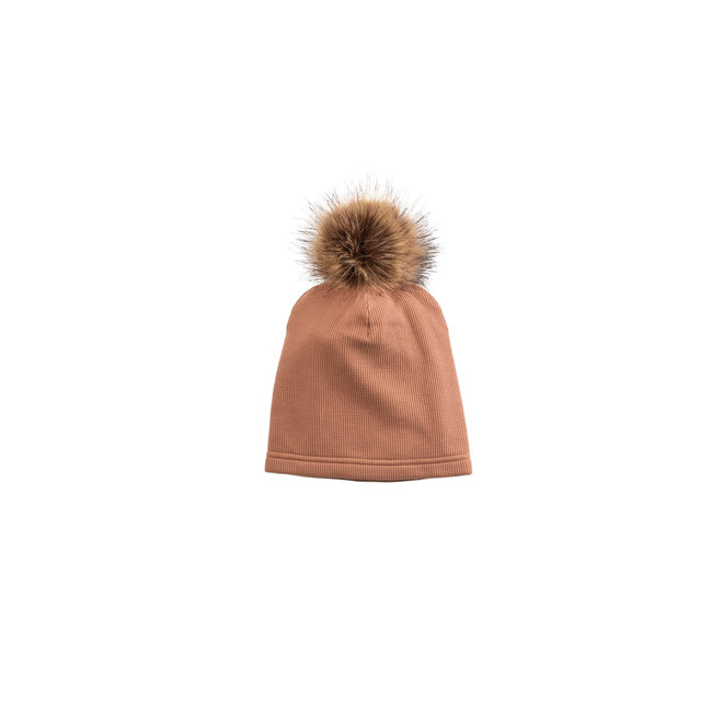 Loulou Lollipop Cinnamon Waffle Pom Pom Hat