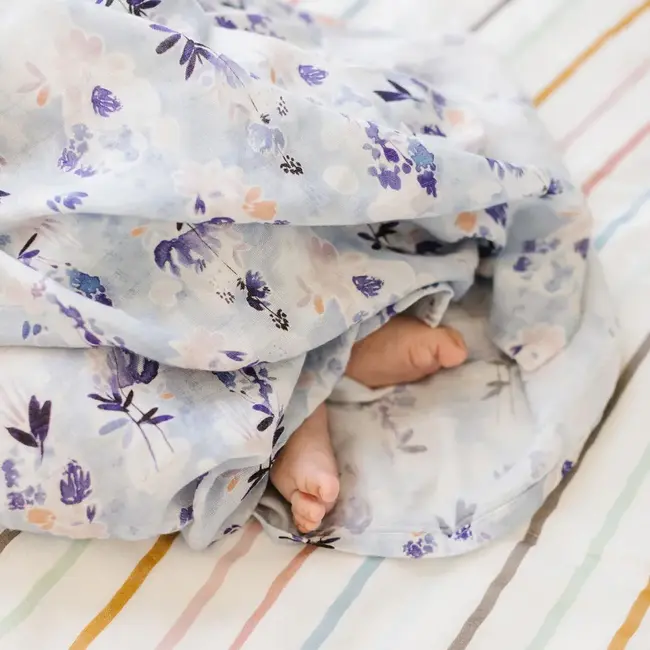 Loulou Lollipop Ink Floral Muslin Swaddle
