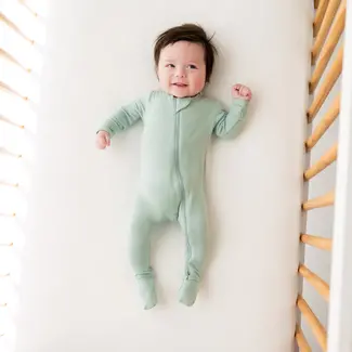 Kyte Baby Sage Ribbed Zipper Footie