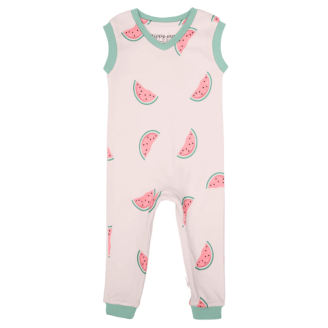 Watermelon Wiggles Tank Romper with Bib