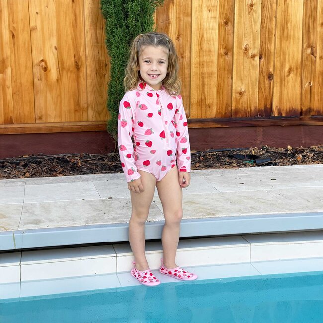 Jan and Jul Pink Strawberry 1-pc Girls' UV Swimsuit