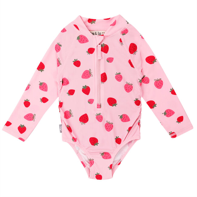 Jan and Jul Pink Strawberry 1-pc Girls' UV Swimsuit