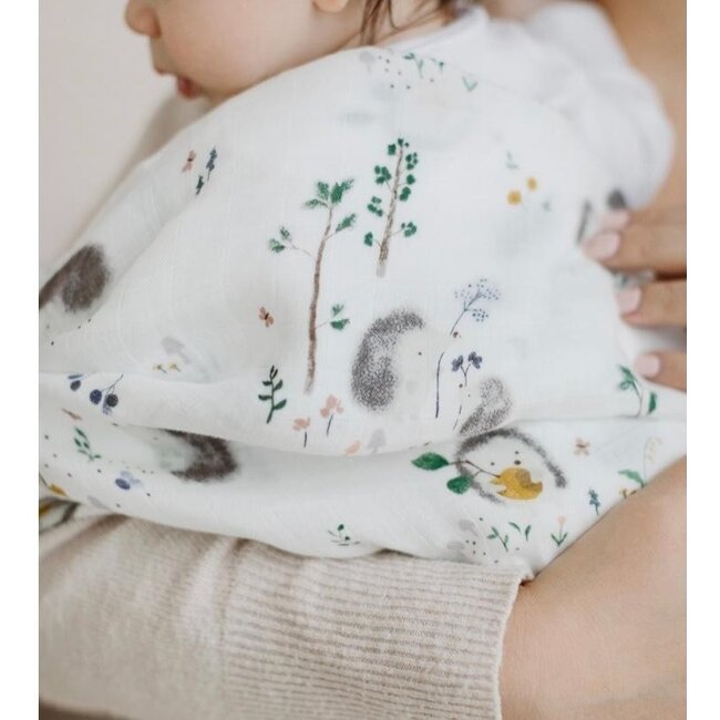 Loulou Lollipop Hedgehogs Muslin Swaddle