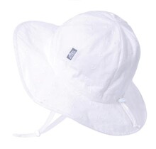 White Eyelet Cotton Floppy Sun Hat