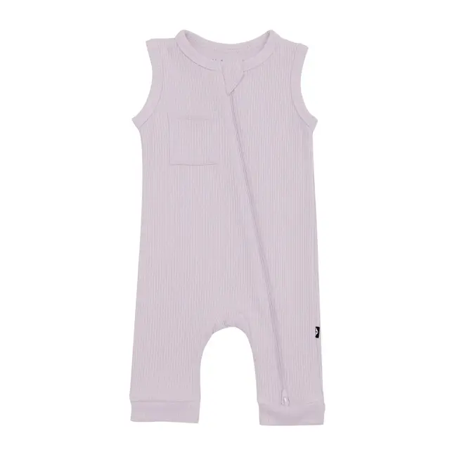 Kyte Baby Wisteria Ribbed Zippered Sleeveless Romper