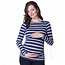 Momzelle Nursing Top EMMA, Navy Stripe