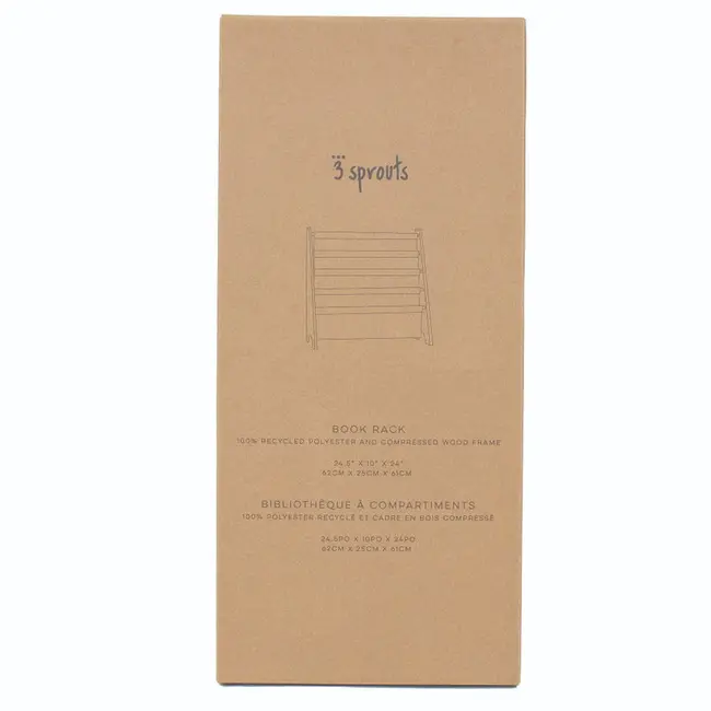 3 Sprouts Terrazzo/Cream Recycled Fabric Kids Book Rack