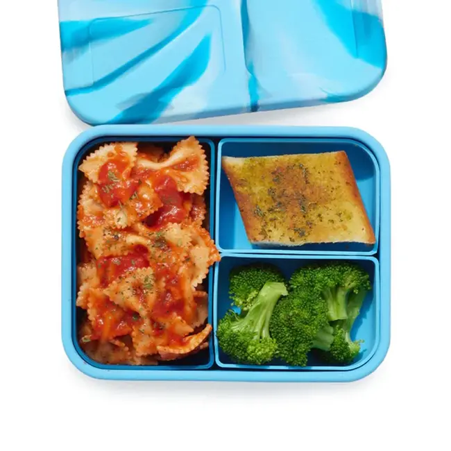 Blue Whale Large Platinum Silicone Bento Box