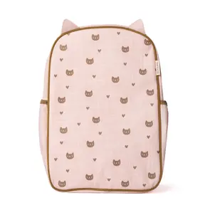 Cat Ears Raw Linen Gradeschool Backpack