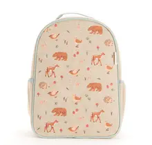 Forest Friends Raw Linen Toddler Backpack