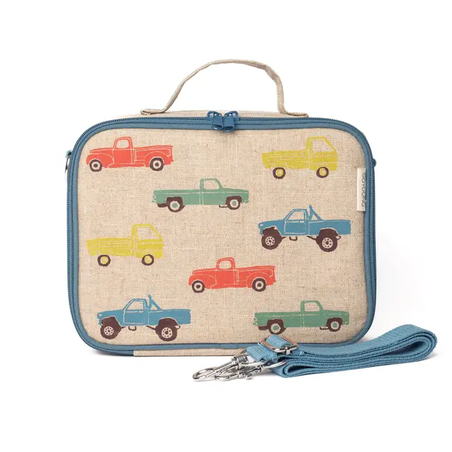 SoYoung Vintage Trucks Raw Linen Lunchbox