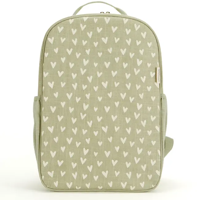 SoYoung Little Hearts Raw Linen Gradeschool Backpack