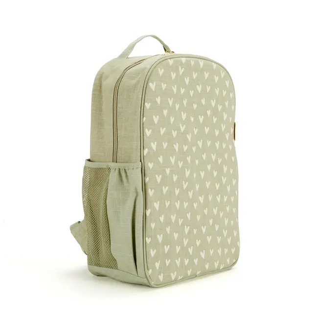 SoYoung Little Hearts Raw Linen Gradeschool Backpack