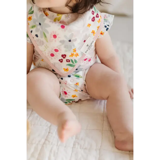Loulou Lollipop Shell Floral Bandana Bib Set, 2pk