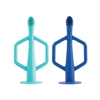 Indigo & Mint Silicone Training Toothbrush 2 Pack