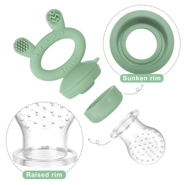 Haakaa Pea Green Freeze-N-Feed Mini Combo Teether