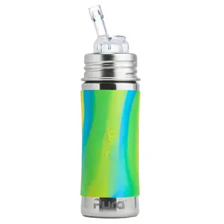 Pura Kiki Aqua Swirl Pura 325ml Straw Bottle