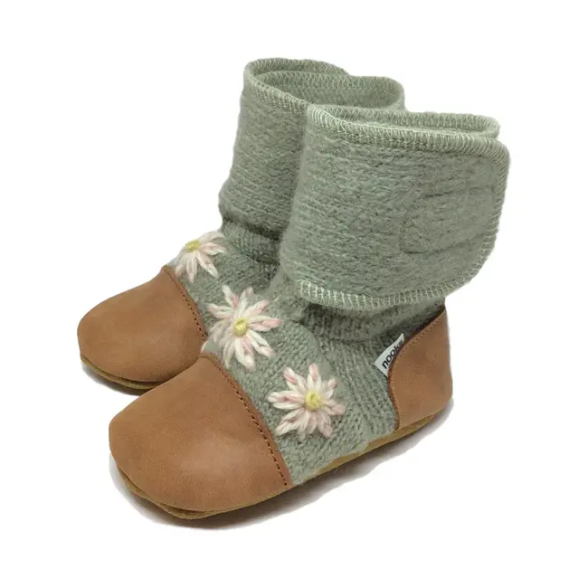Nooks Sage Embroidered Nooks Booties