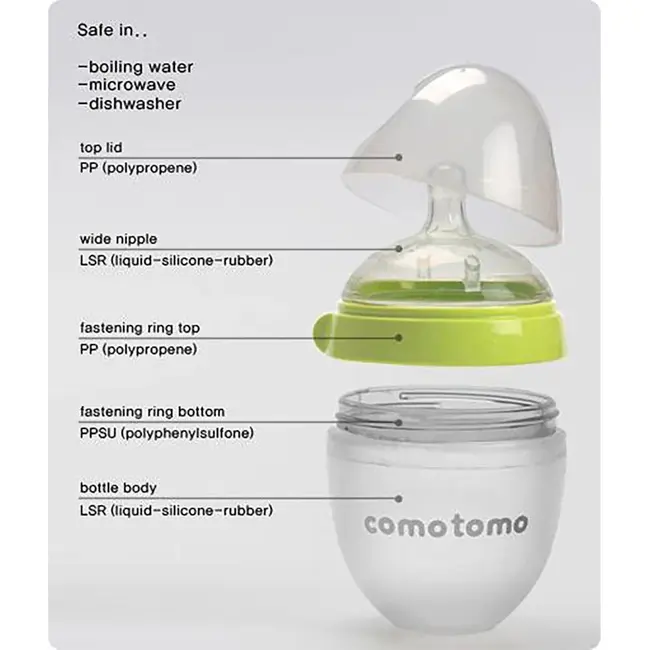 Como Tomo Green Como Tomo Silicone Baby Bottle 5oz, 2 pack