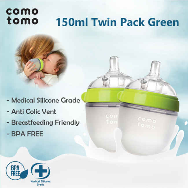 Como Tomo Green Como Tomo Silicone Baby Bottle 5oz, 2 pack